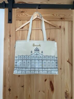 Harrods Cream and Gray Architectural Tote